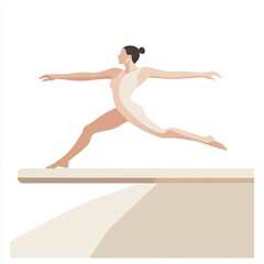 balance beam, a simple line drawing, flat design style, pastel colors, white background