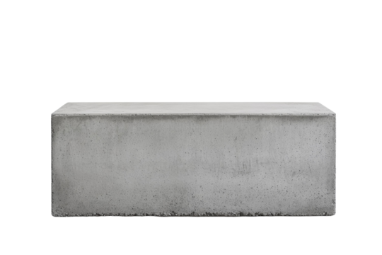 Grey concrete slab with a few small holes in it, isolated