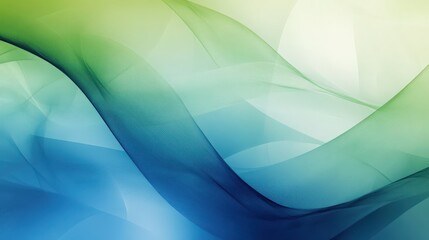 Obraz premium Elegant Flowing Abstract Background with Green and Blue Gradient Waves