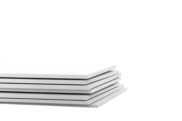 Stack of white paper is on a white background, isolated