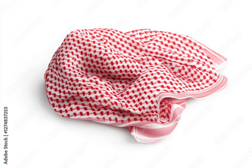 Poster red and white scarf with a pattern of dots