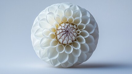 White dahlia bloom, studio shot, light background, botanical art
