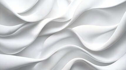 Fototapeta premium White fabric waves, elegant texture, abstract background, design