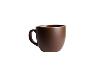 Obraz premium Brown coffee cup sits on a white background, isolated