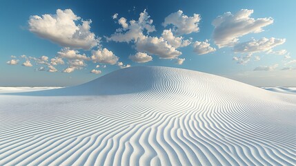 White sand dune landscape, sunny sky, travel background