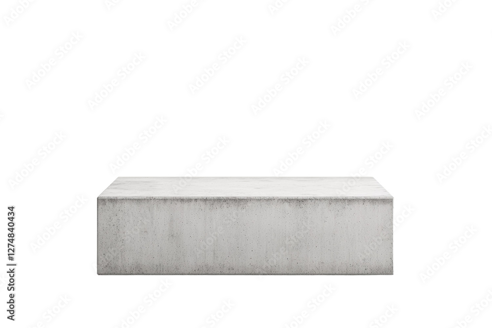 Poster white concrete slab with no design or pattern, isolated