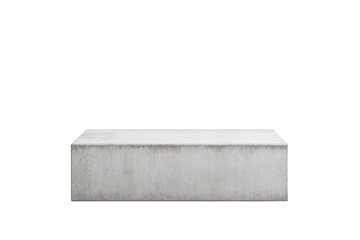 White concrete slab with no design or pattern, isolated