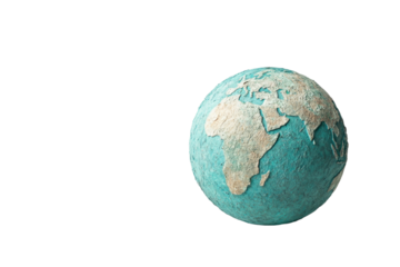 Blue globe with a white background, isolated