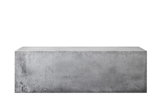 Grey concrete slab with a few small holes in it, isolated