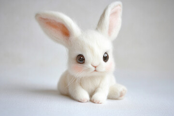 Obraz premium white rabbit on white