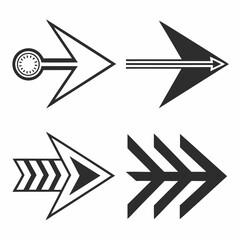 set of black arrows and directions and signals