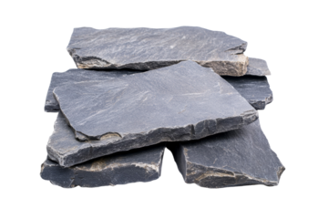 Pile of rocks with a grayish color, isolated