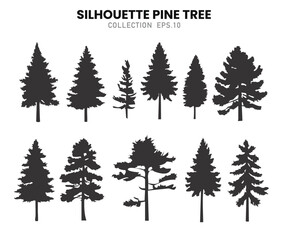 Obraz premium Minimalist Pine Tree Silhouette Collection