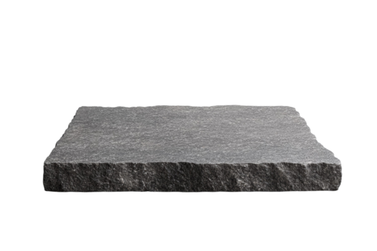 Gray stone slab with a black border, isolated