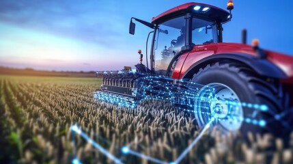 Advanced agricultural technology revolutionizing farming practices in modern fields digital landscape high-resolution imagery