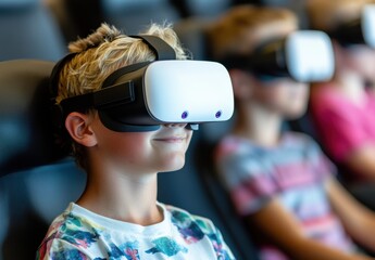 Child Enjoying Virtual Reality Experience in a Theater Setting