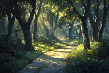 Obraz premium morning in the woods