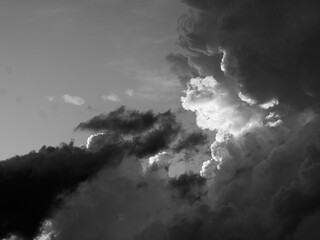 Dramatic Storm Clouds in Black and White