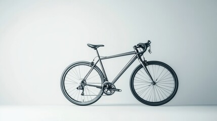 Modern Bicycle Leaning Against Minimalist White Wall