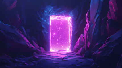 Illustration of glowing time portal. Glowing Parallel Dimensions. Illustration
