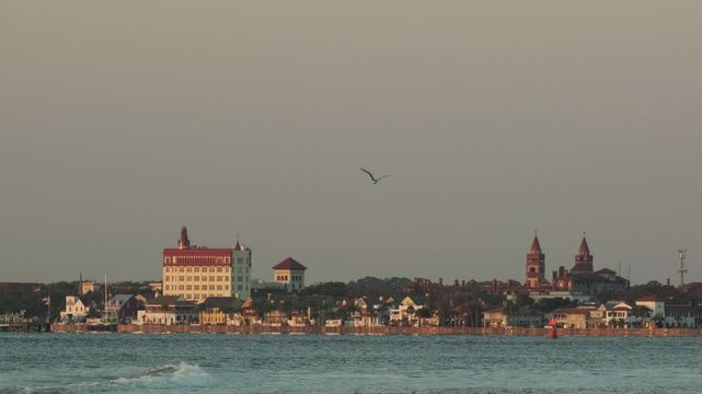 Old Town St. Augustine Seen From Vilano Beach, Florida, USA