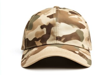 Fototapeta premium Tan and brown hat with a camo pattern