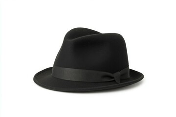 Black hat with a black ribbon around it