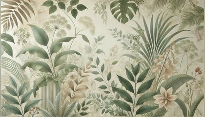 Exotic Botanical Wallpaper Design Generative AI