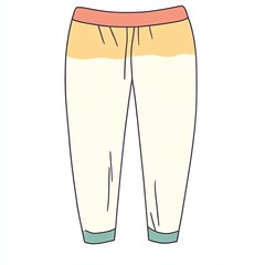trousers, a simple line drawing, flat design style, pastel colors, white background