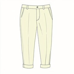 trousers, a simple line drawing, flat design style, pastel colors, white background