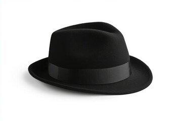 Black hat with a black ribbon around it