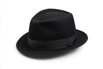 Black hat with a black ribbon around it