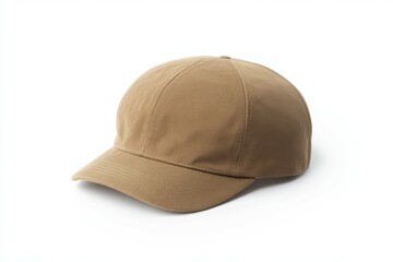 Tan hat with a white background