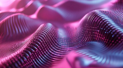 Abstract wavy surface with neon light