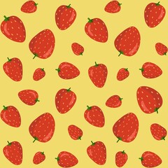 seamless pattern with strawberries