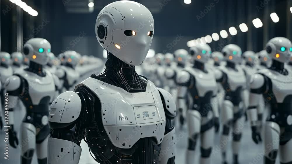 Poster army of robots: a glimpse into a futuristic world