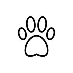 Paw icon vector illustration. paw print sign and symbol. dog or cat paw