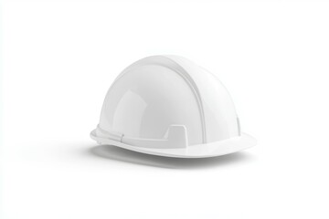White hard hat is sitting on a white background