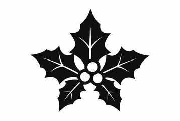 a christmas holly silhouette
