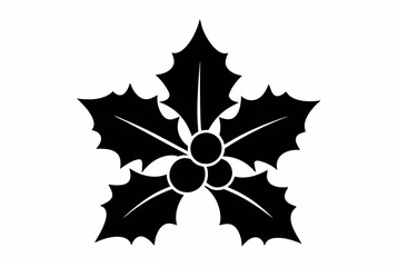 a christmas holly silhouette