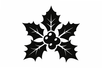 a christmas holly silhouette