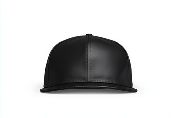 Black leather hat with a black band