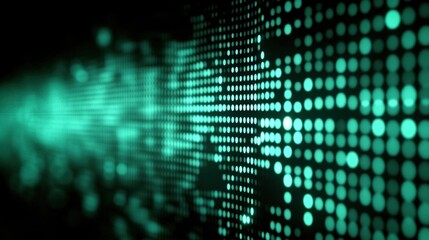 Abstract Digital Technology Background with Teal Circles and Lines