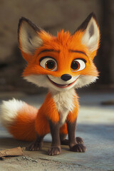 Obraz premium red fox cub