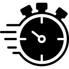 stopwatch icon illustration design with solid