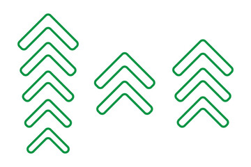 set of swipe up arrows, different black arrows symbol, scroll or swipe up arrows,