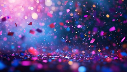 Colorful confetti falling, party background, celebration, event