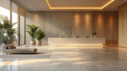 Fototapeta premium Elegancia y minimalismo en un salón moderno