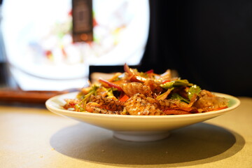 Chinese food, cold fish skin