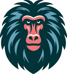 Baboon heead logo design art illustration 